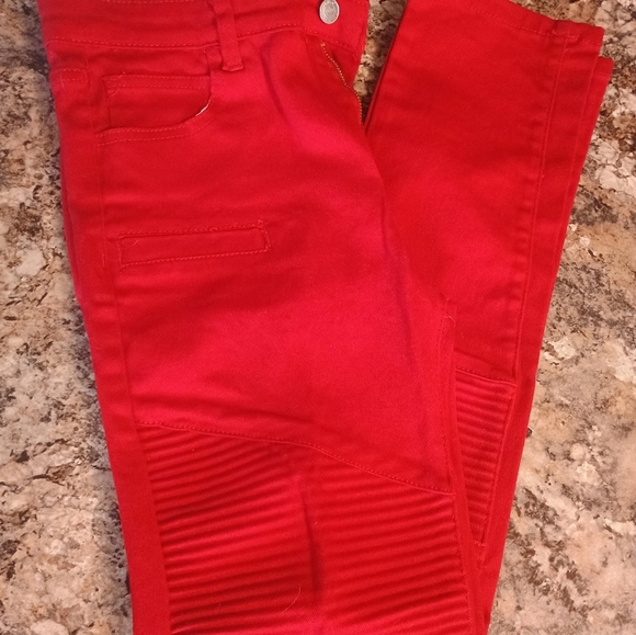 Vibrant Red Pants Boys Size 18 Me With No Tags - Picture 8 of 9